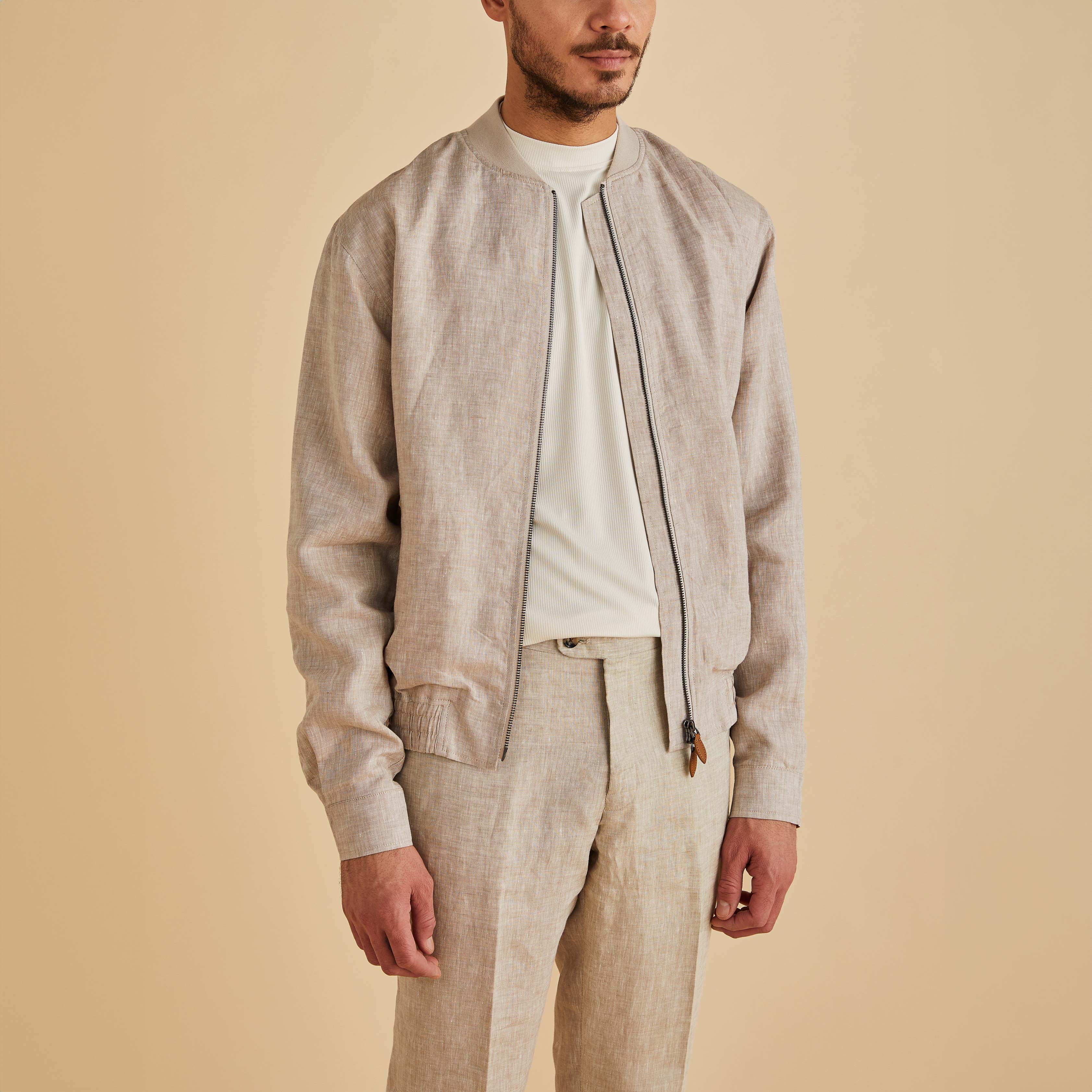 [Ames]25SS★LINEN BOMBER JACKET B-25 Mitchell Bomber Berlin Express Crew Jacket – Shop EAA