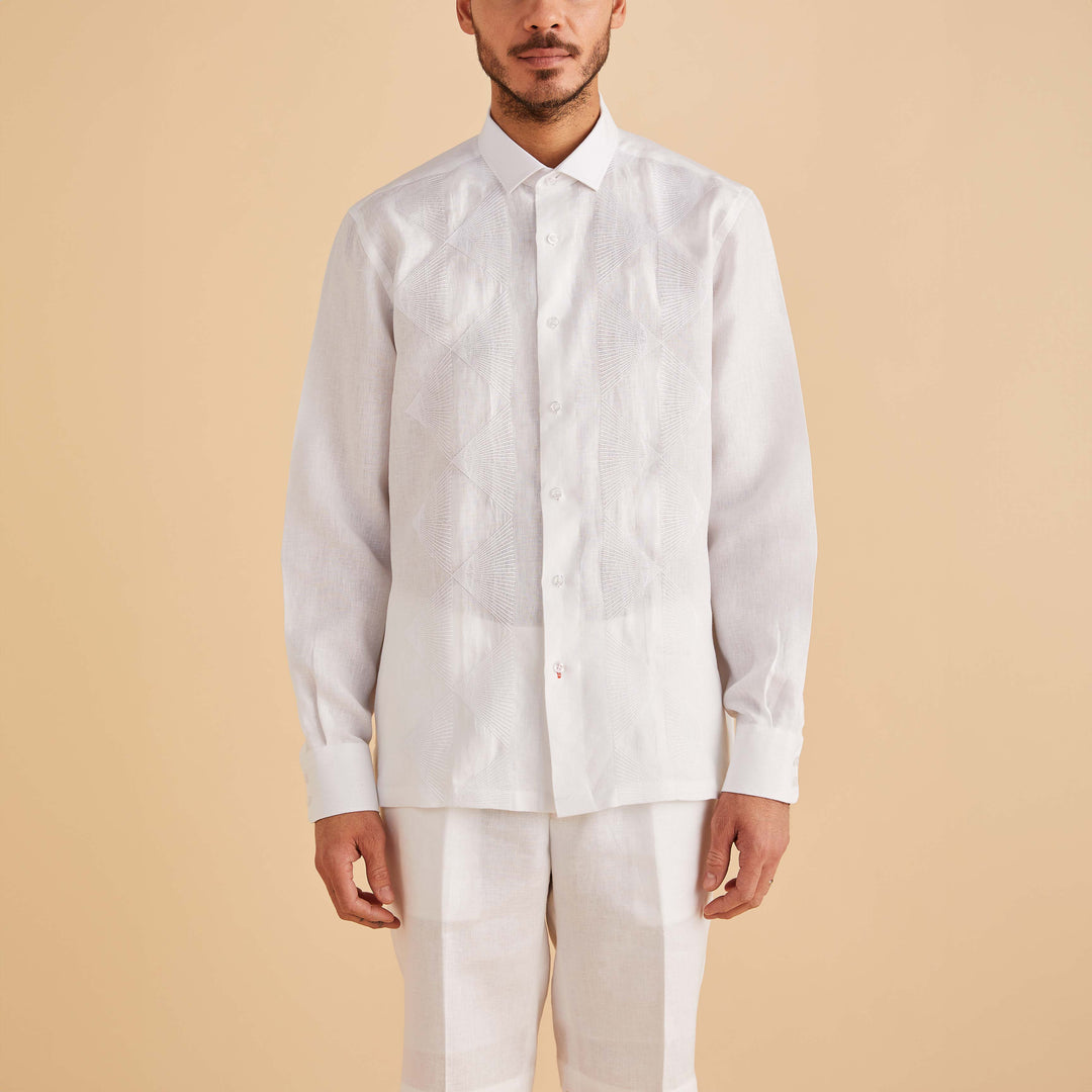 LS Linen Embroidered Shirt - INSERCH