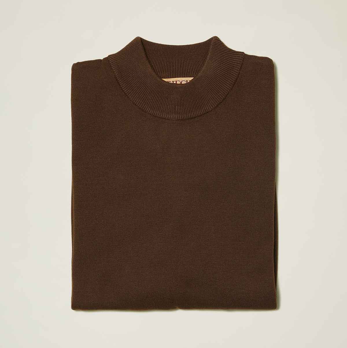 Cotton Blend Mock Neck Sweater – Basic Colors