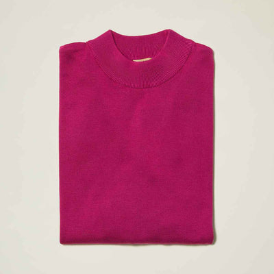 Cotton Blend Mock Neck Sweater – Seasonal Colors