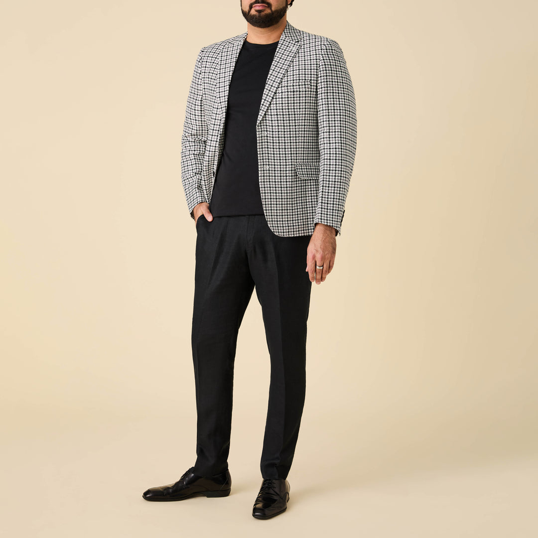 Houndstooth Linen Blazer BL279 - INSERCH