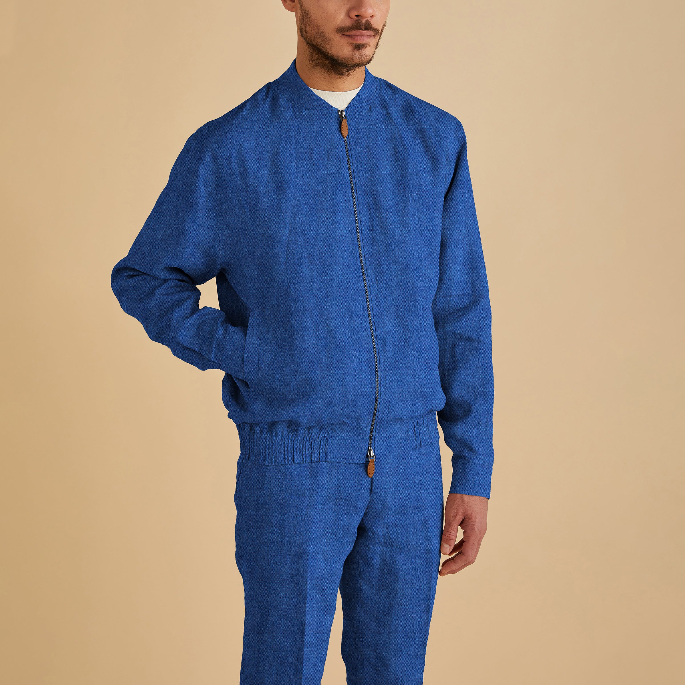 Men's Regular Fit Linen Bomber Jacket | S-6XL | INSERCH