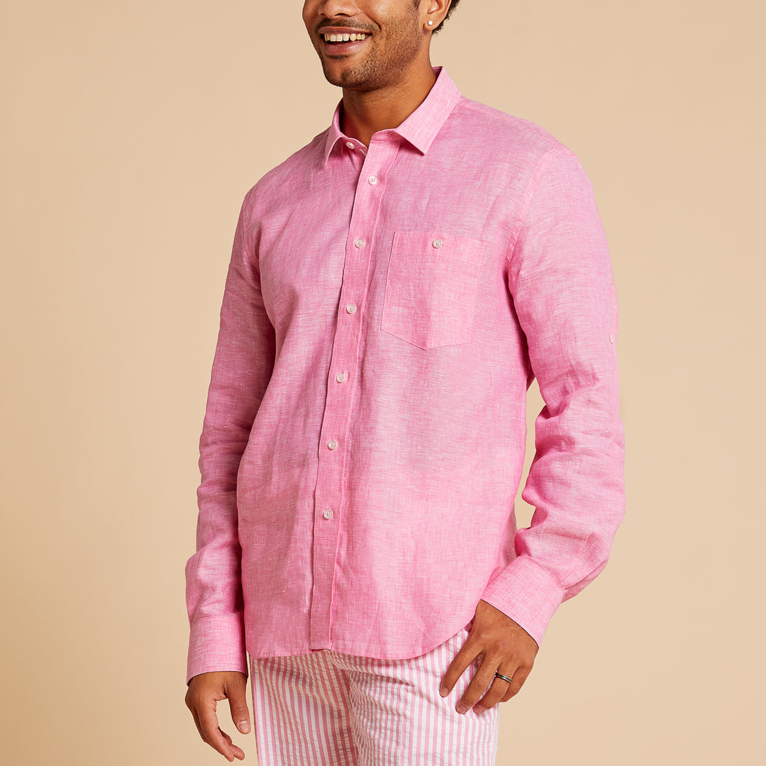 100% Premium European Flax Linen Long-Sleeve Shirt - INSERCH