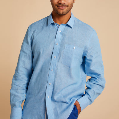 100% Premium European Flax Linen Long-Sleeve Shirt