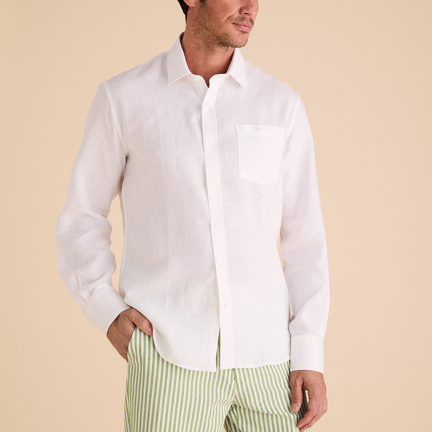 シャツ IONSEOUL S Linen Check Half Shirt Sunday Linen Over Checked Shirt - ULAN | 60% - Asian Fashion