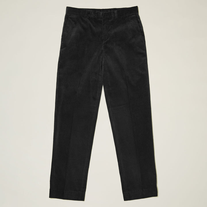 100% Cotton Flat Front Corduroy Pants — Black & Whites