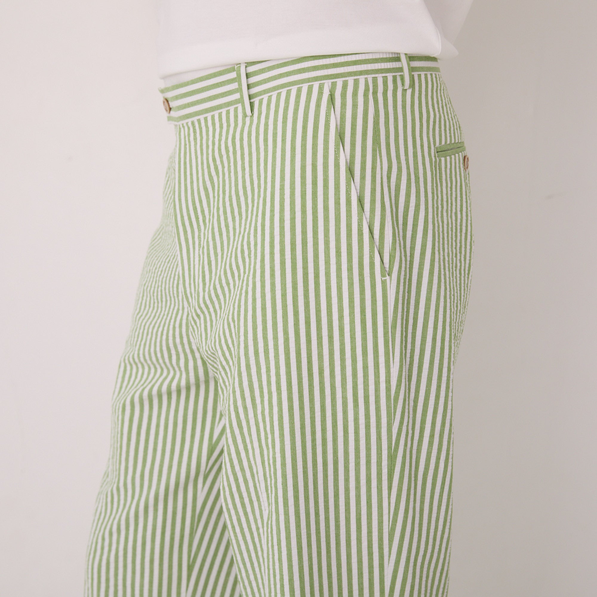 Premium Cotton Seersucker Stripe Pant | Modern Fit | Sizes