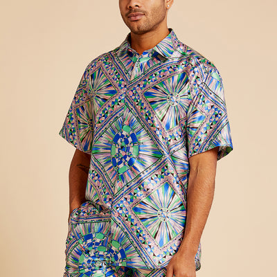 Inserch SS Linen Embroidered Shirt SS126-00024 Chocolate main image 1
