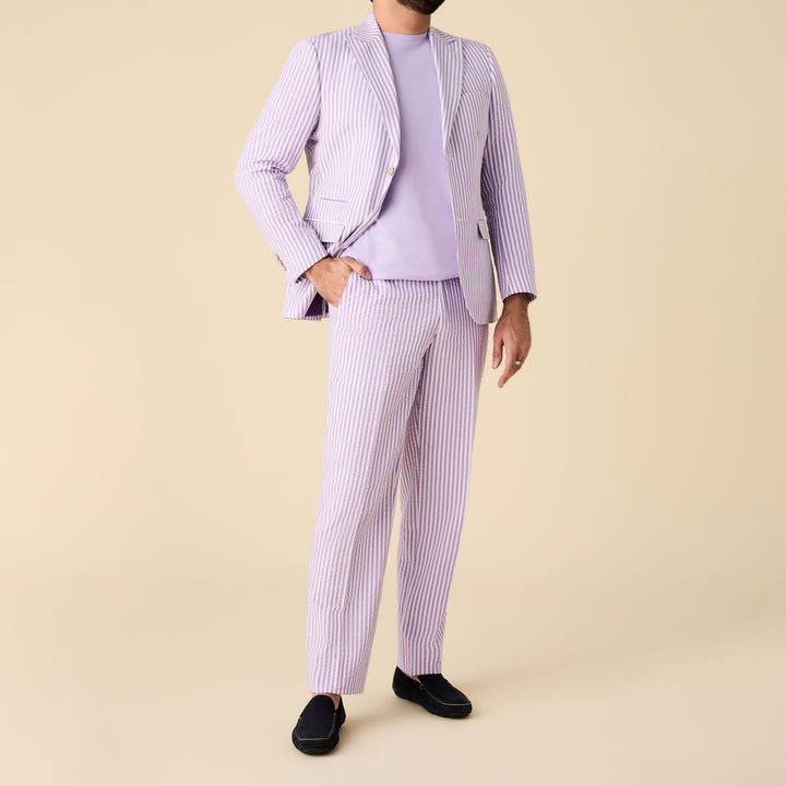 Seersucker Stripe Blazer - Long - INSERCH