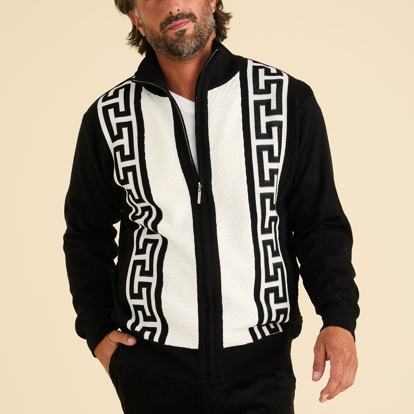 Grecian Full Zip Sweater