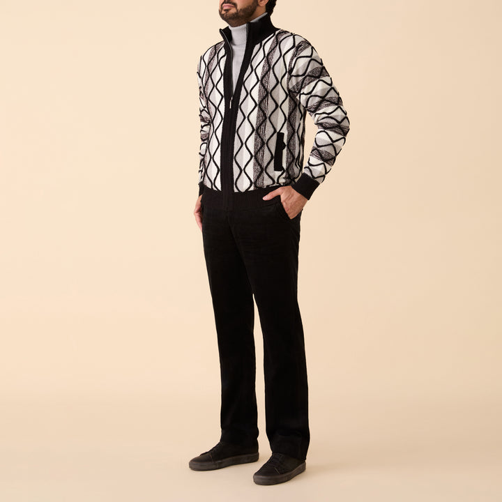 Boucle Yarn Graphic Full Zip - INSERCH