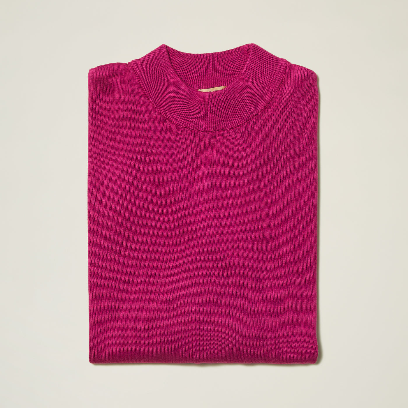 Cotton Blend Mock Neck Sweater - Red & Oranges - INSERCH