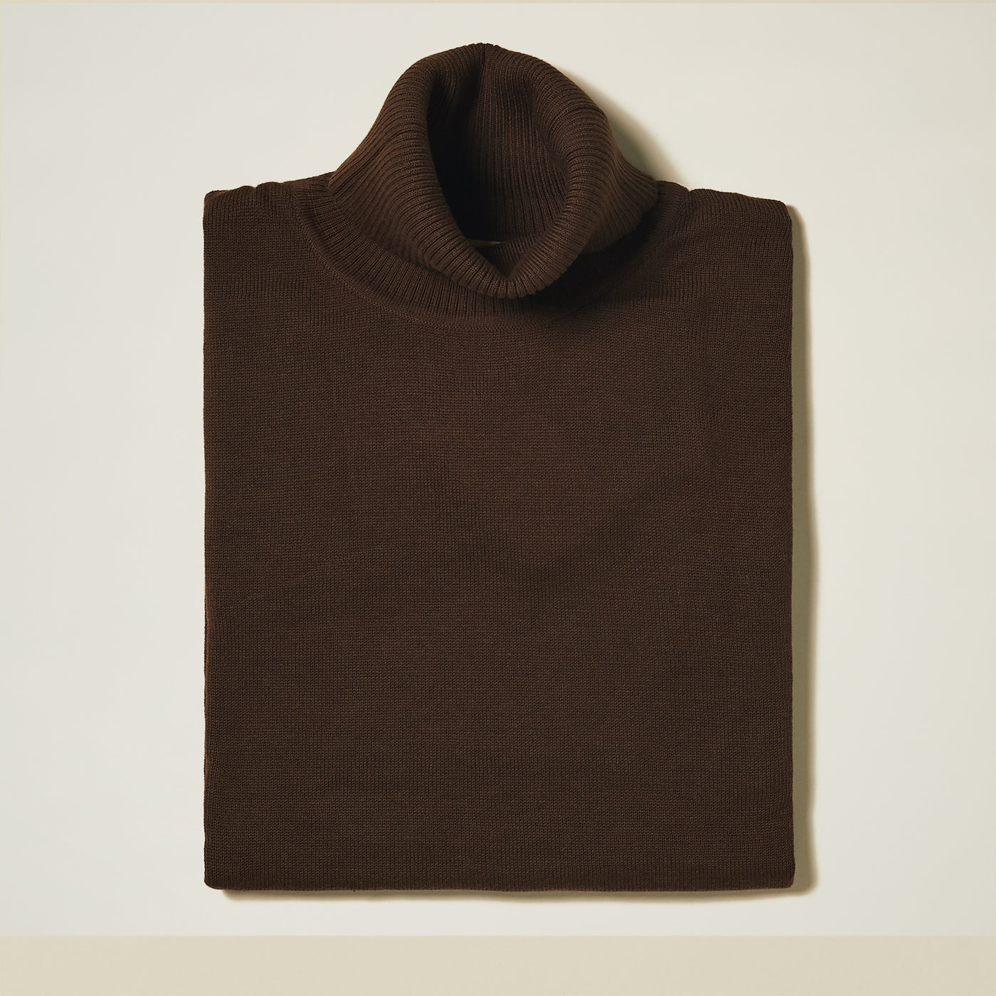 Cotton Blend Turtleneck Sweater - Beige & Browns - INSERCH