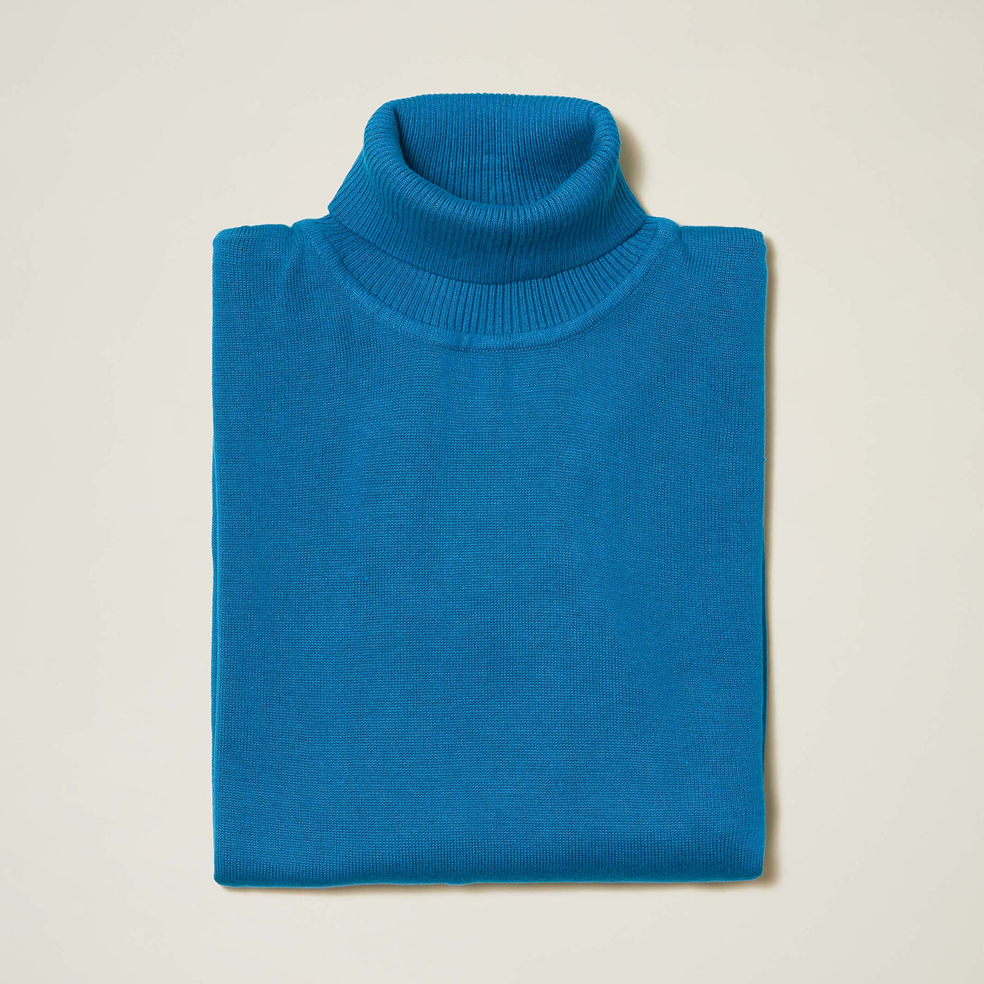 Cotton Blend Turtleneck Sweater - Blue & Greens - INSERCH
